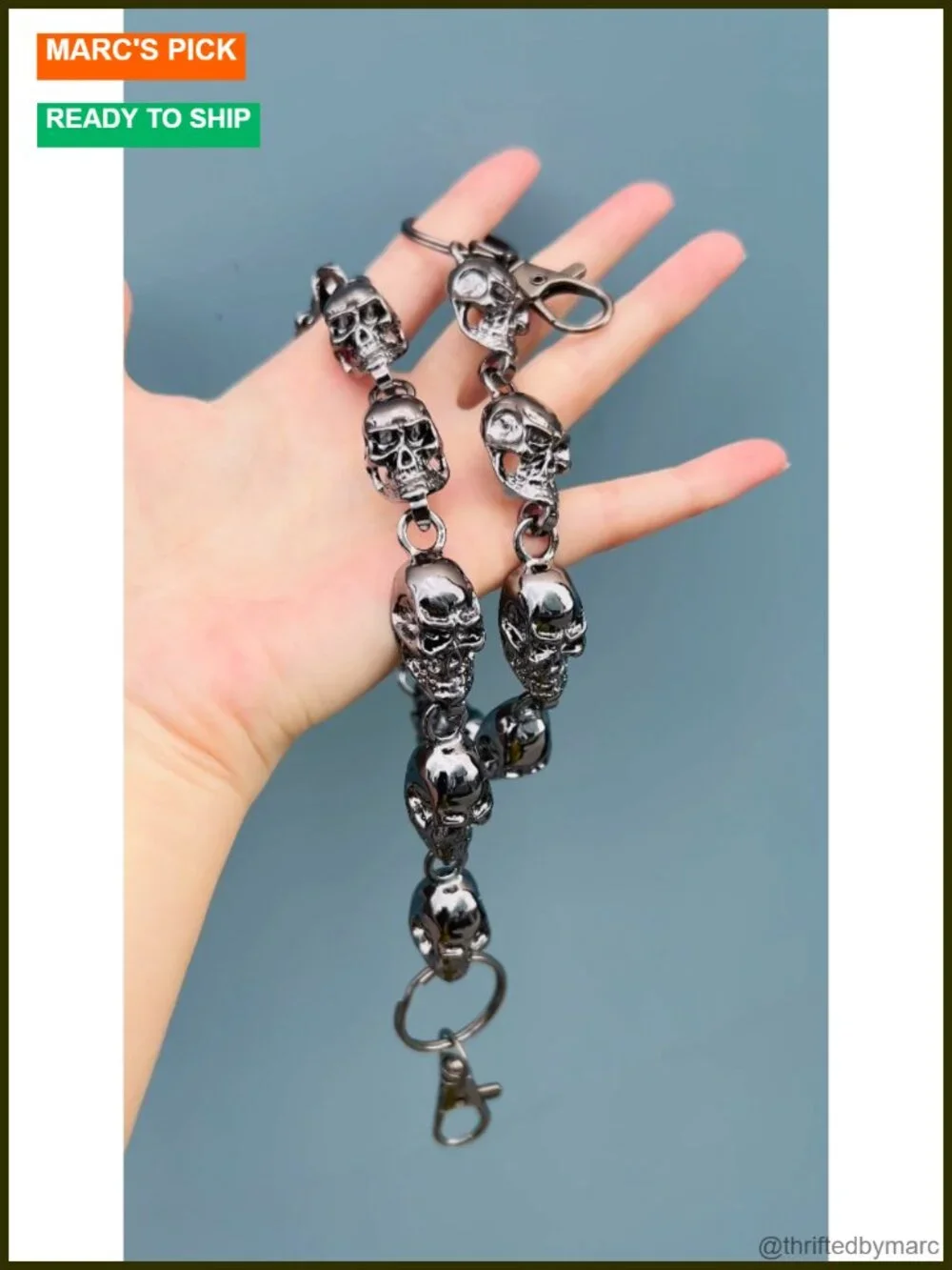 Skull Metal Wallet Chain Pants Belt 18 Inch Gothic Punk